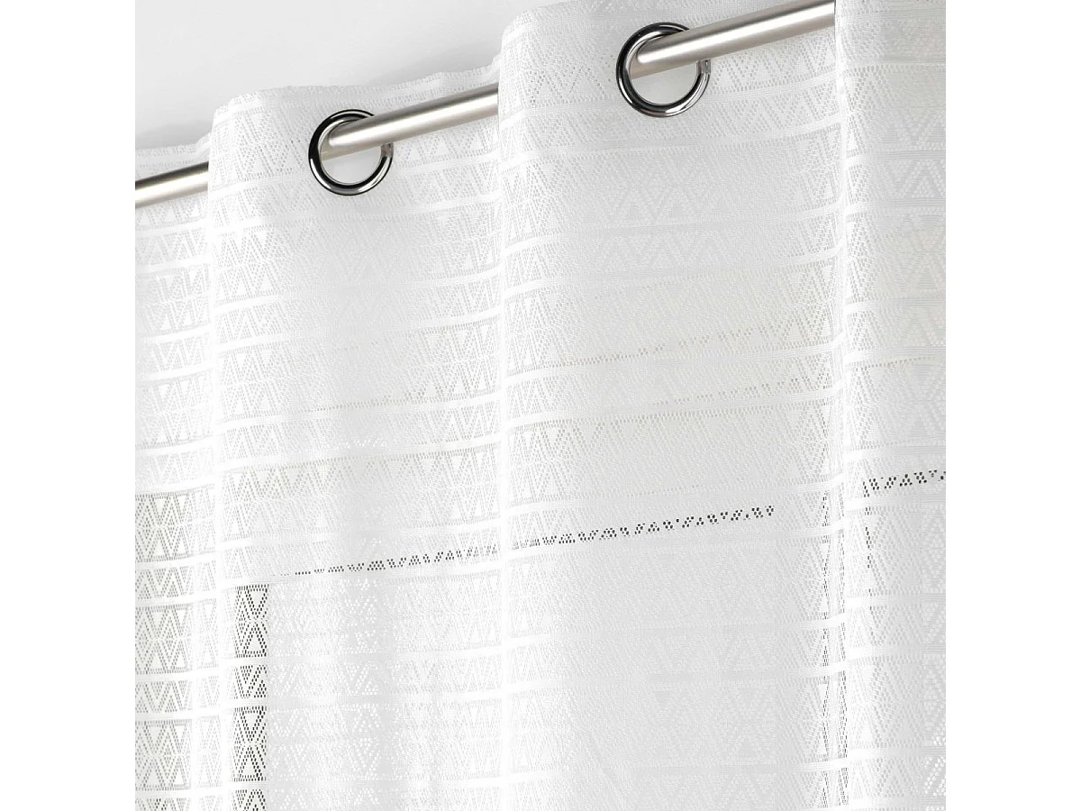 Rideau Voilage à Œillets Maille "Naomie" 140x240cm Blanc