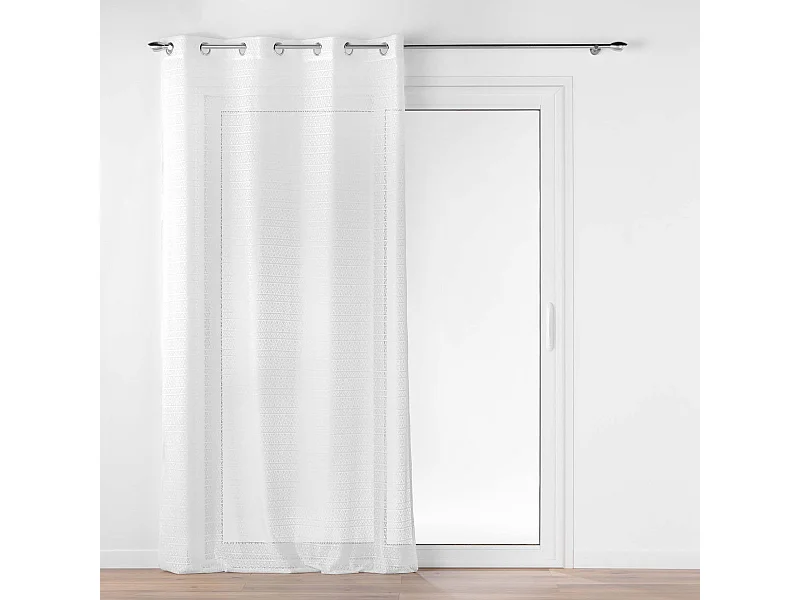 Rideau Voilage à Œillets Maille "Naomie" 140x240cm Blanc