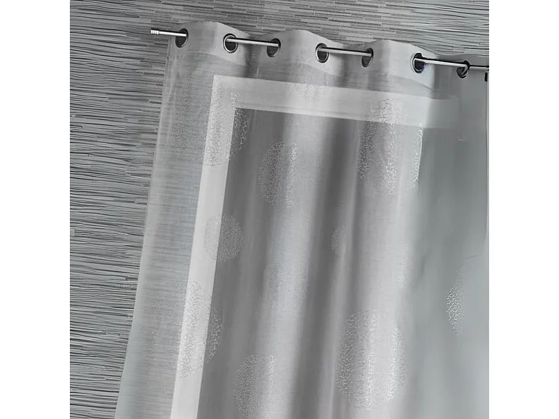 Visillo en Estameña Fantasía Estampado Plata