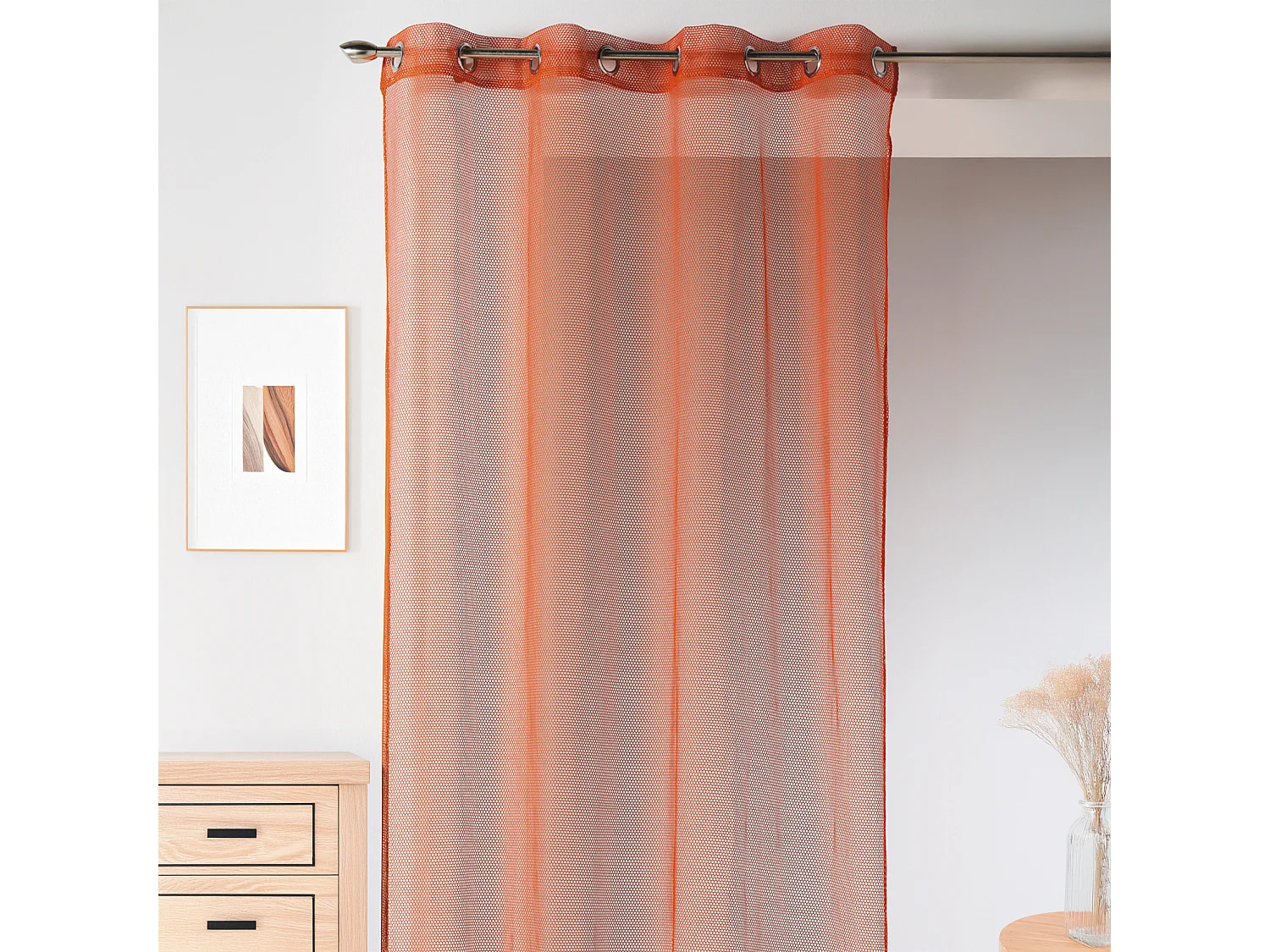 Voilage uni en maille filet