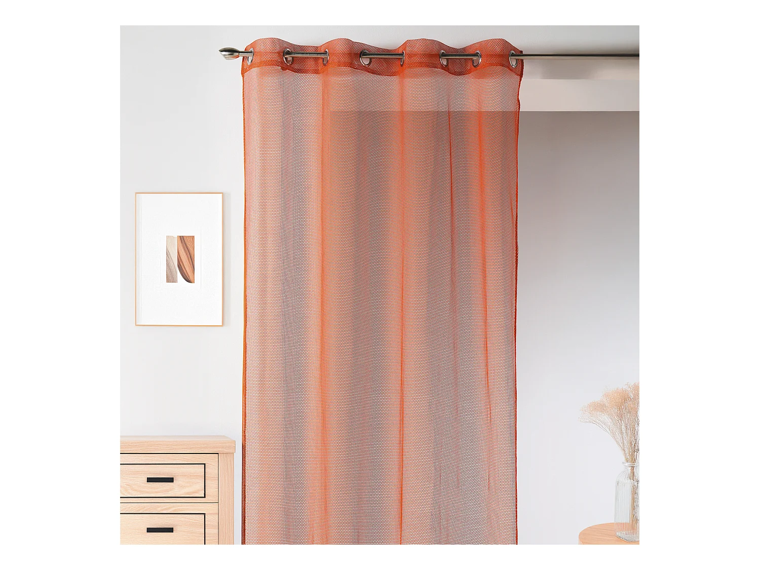 Voilage uni en maille filet