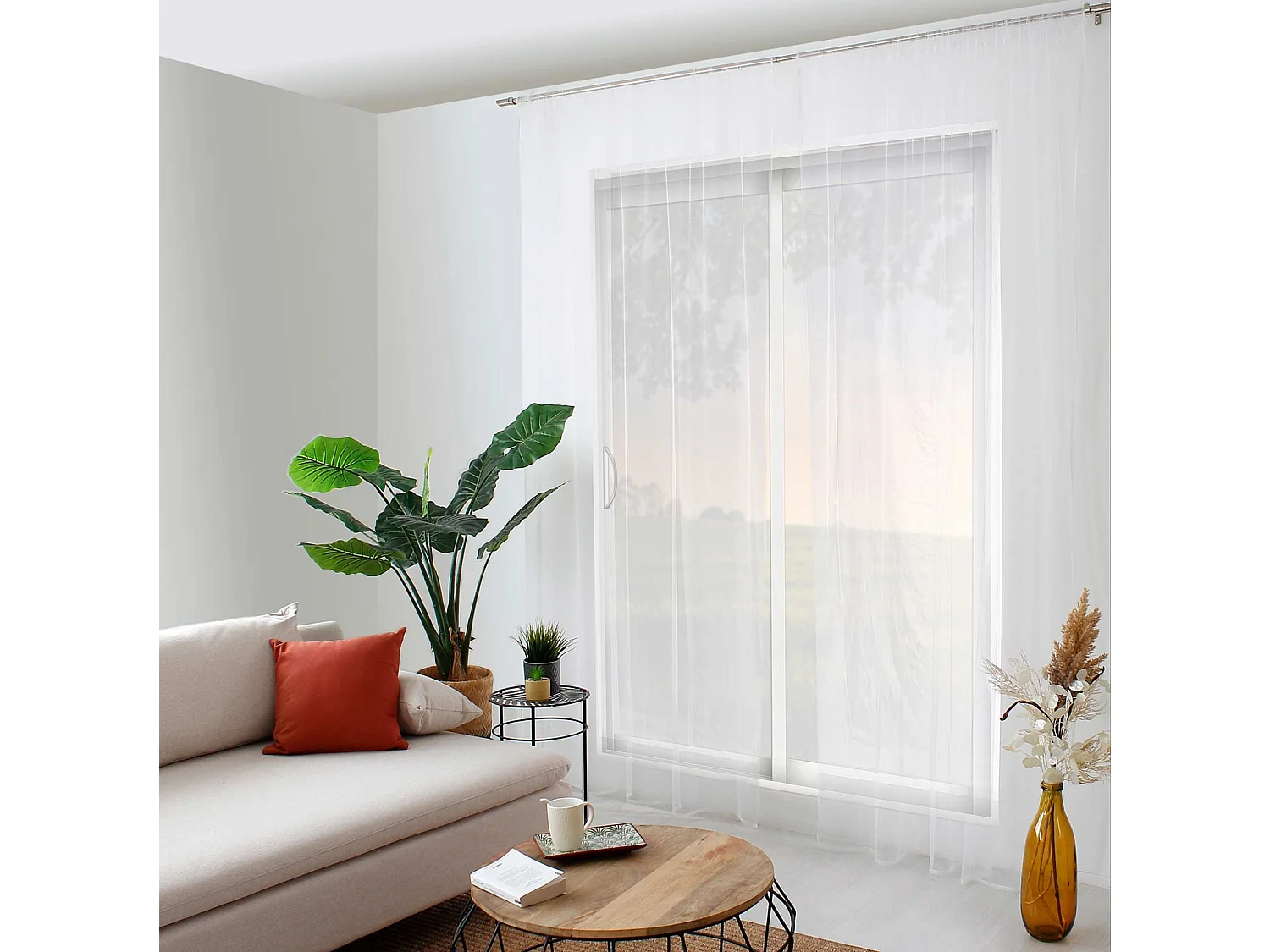 Rideau Voilage Moustiquaire "Moustik" 140x240cm Blanc