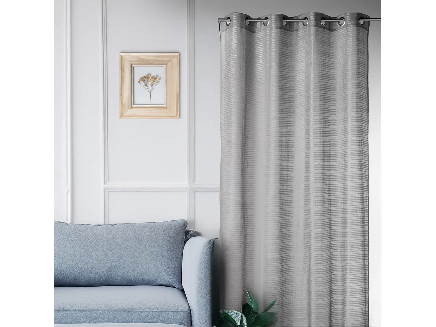 Voilage fantaisie à rayures horizontales "Joyeux"