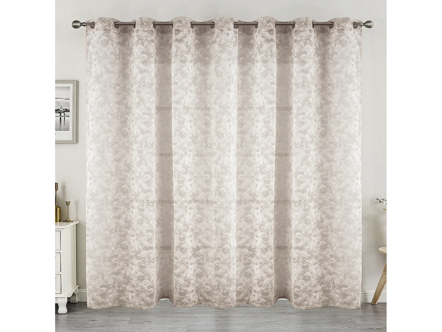 Visillo Jacquard con Ojales Elegancia Texturizada