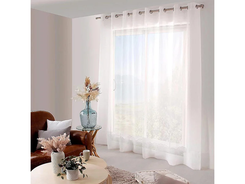 Rideau Voilage à Œillets "Cornely" 300x240cm Blanc