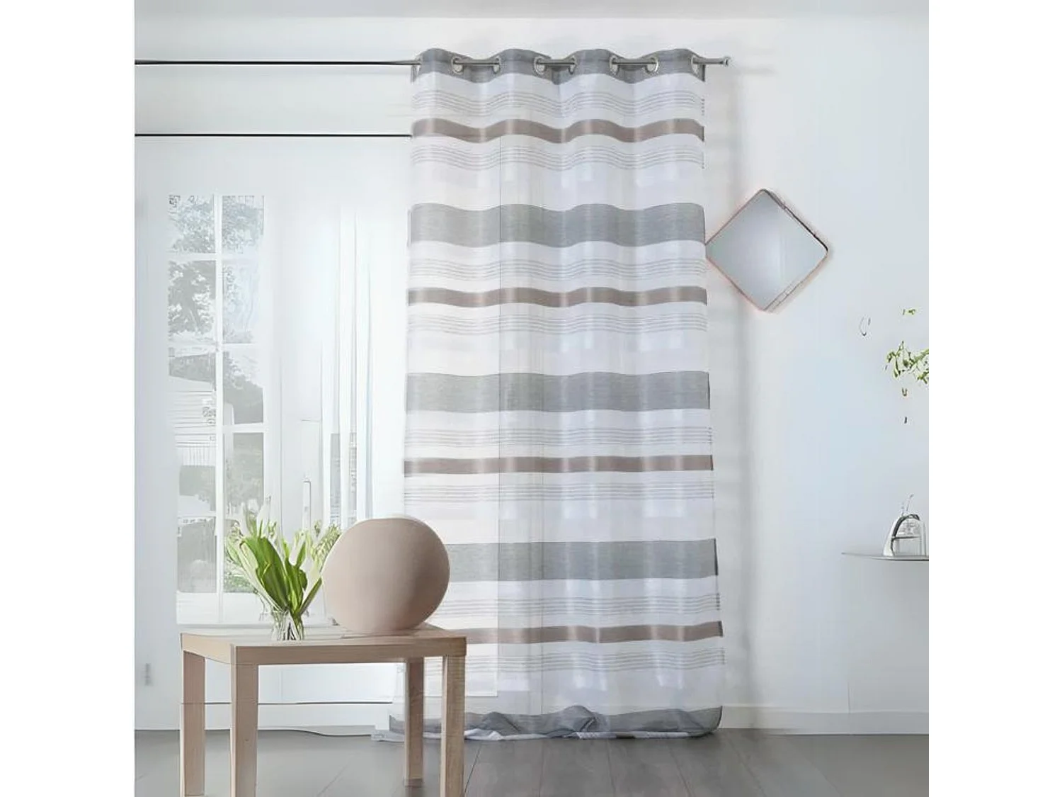 Voilage à Jeux de Rayures Colorées