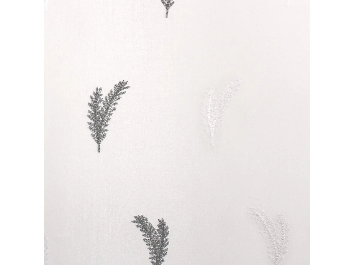 Paire de Voilages Brodés "Calisson" 60x90cm Blanc & Gris