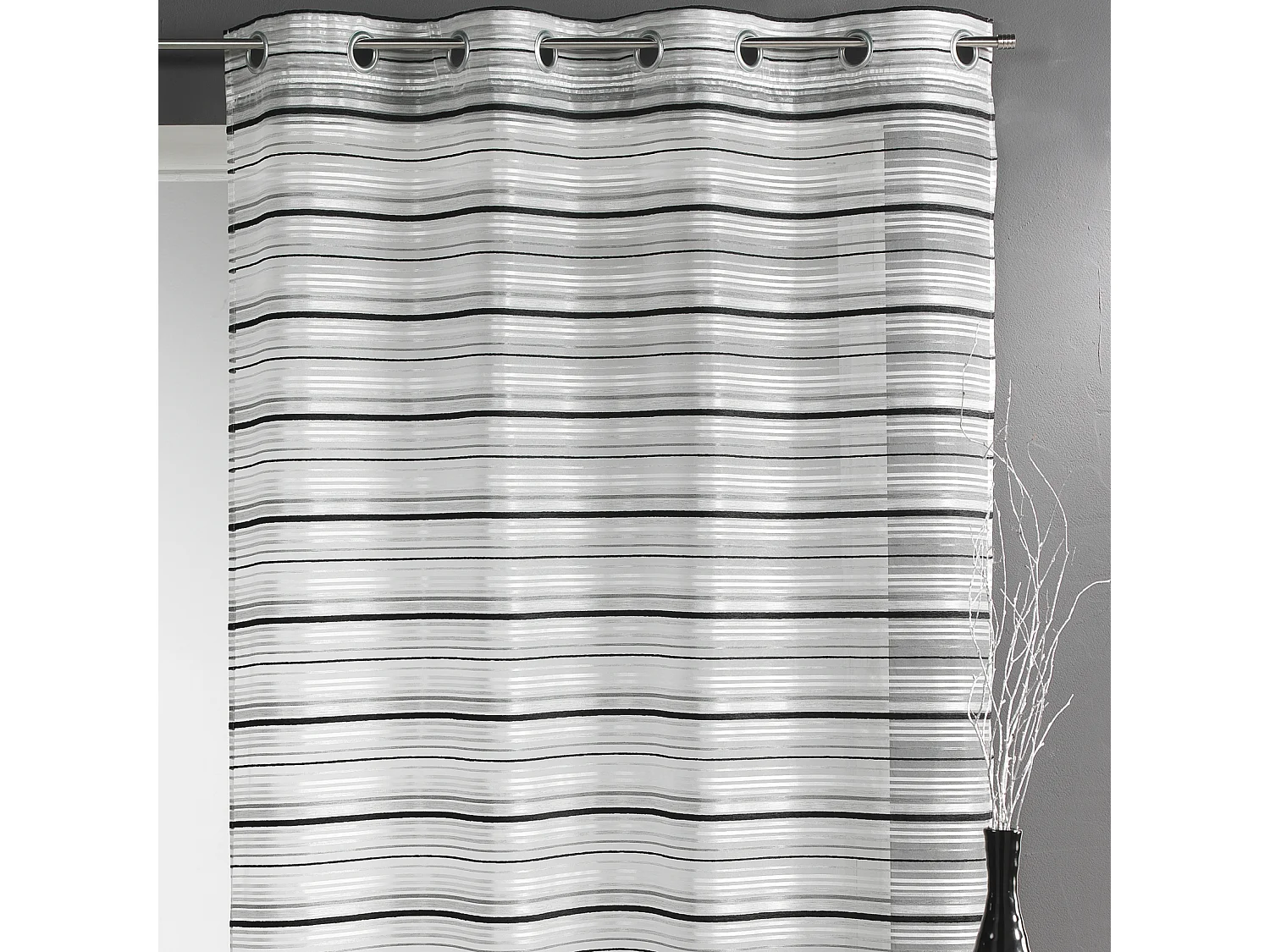 Visillo Organza Rayas chenilla horizontales