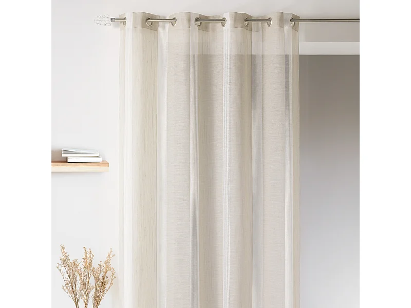 Voilage à rayures verticales ton sur ton