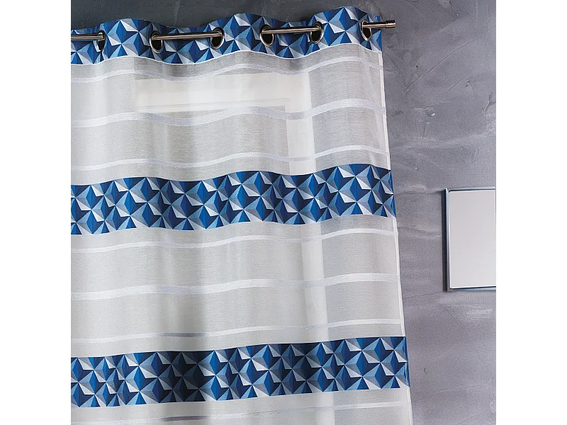 Voilage en jacquard fantaisie à rayures horizontales