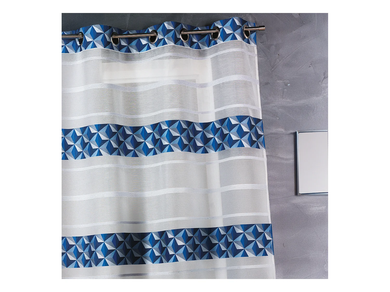 Voilage en jacquard fantaisie à rayures horizontales