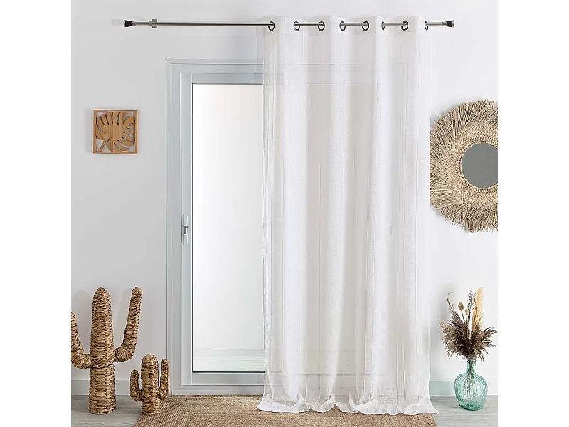 Visillo tamizado liso con finas rayas