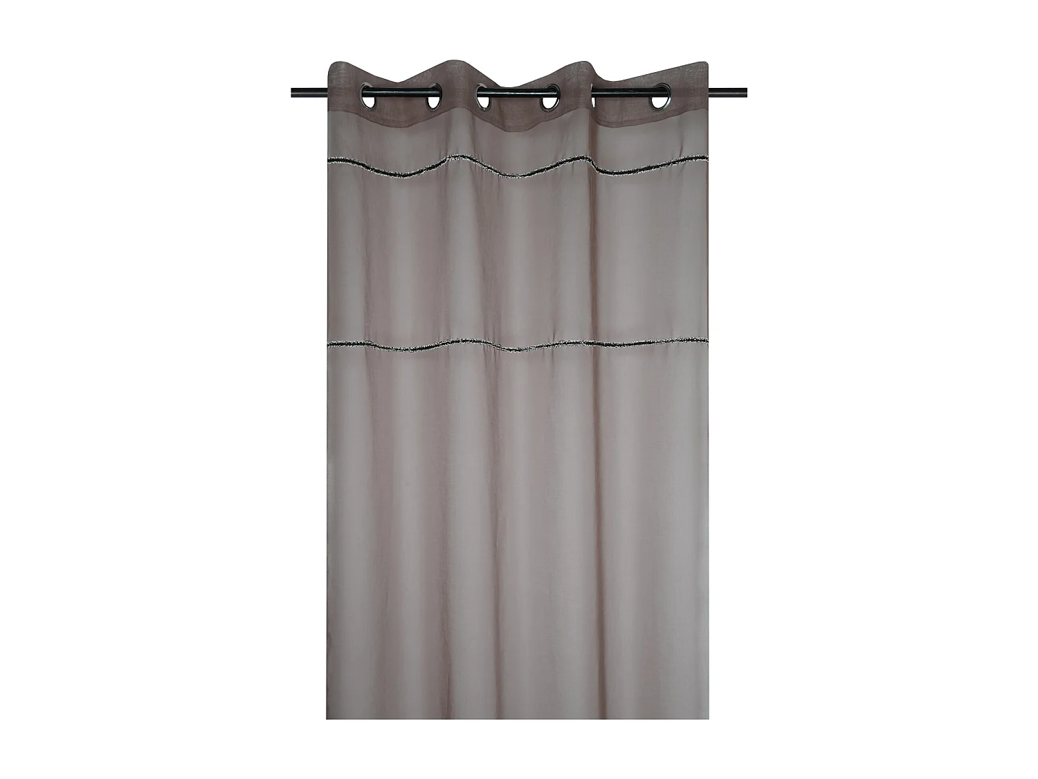 Voilage uni à galons effilochés