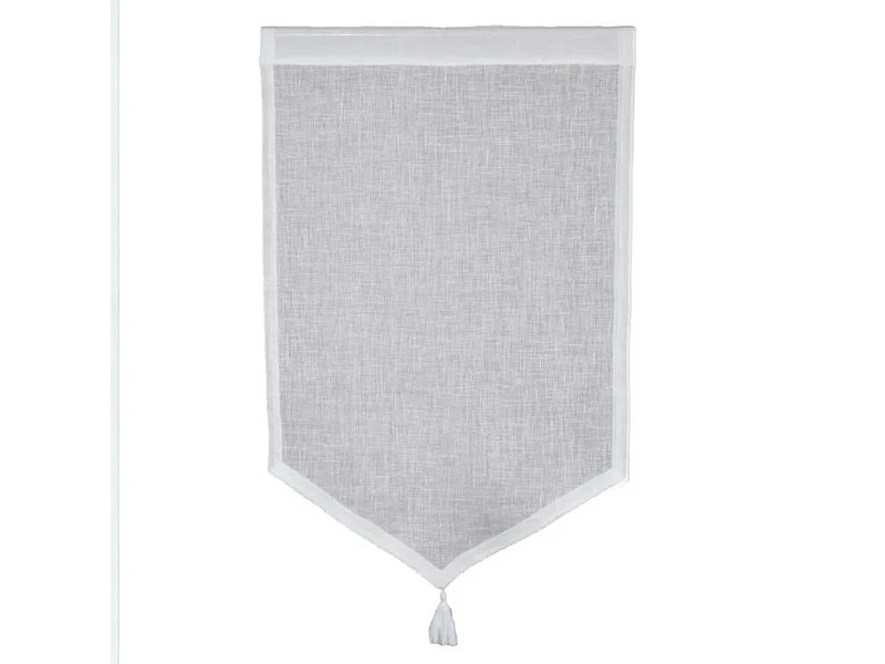 Pares de visillos pequeños 100 % lino con punta y borla