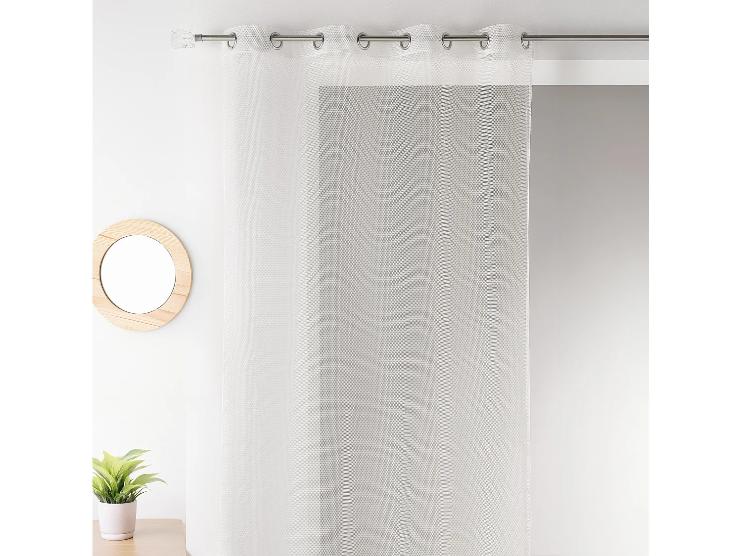 Voilage uni en maille filet