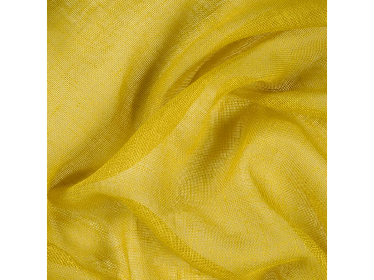 Paire de petits voilages unis et tamisants en poly/lin