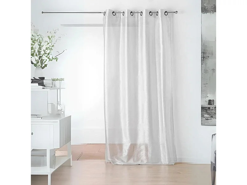Visillo liso fluido plateado