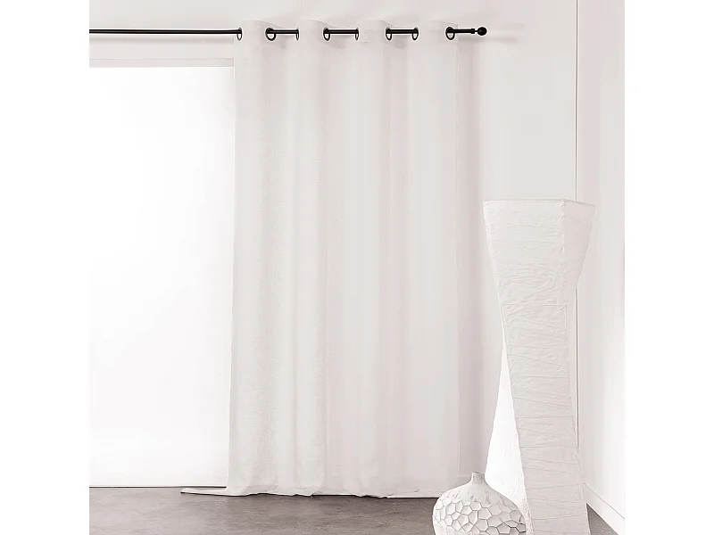 Visillo unido y tamizante de poliéster/lino