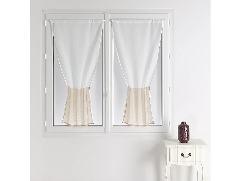 Paire de petits voilages bicolore