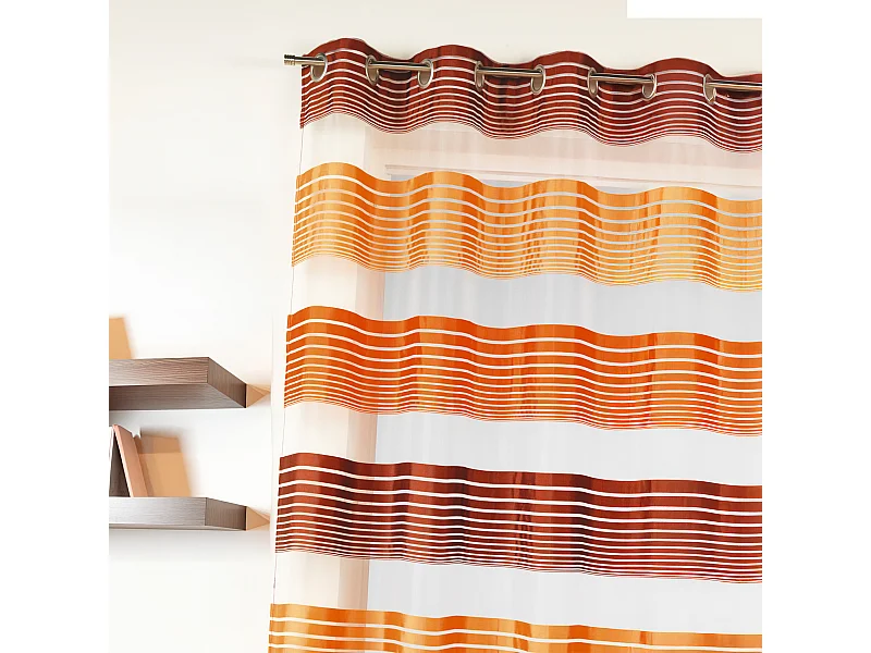 Voilage en organza à fines rayures horizontales