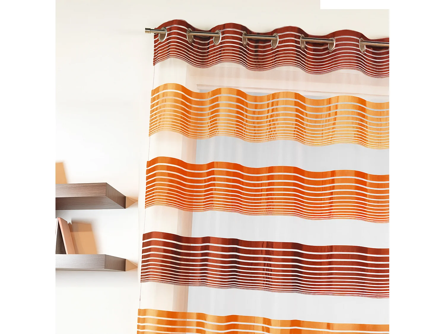 Voilage en organza à fines rayures horizontales