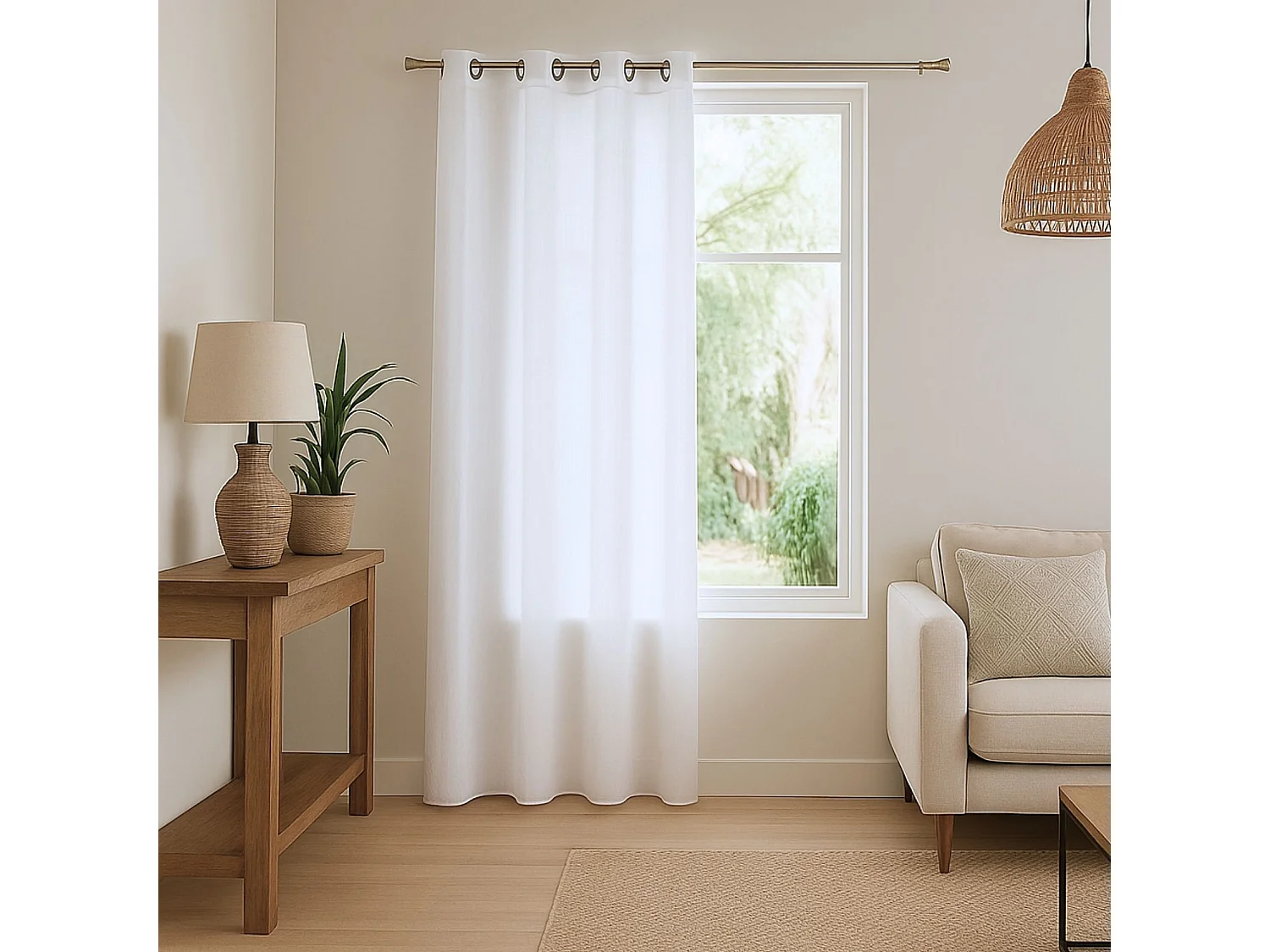 Voilage léger à l'aspect lin