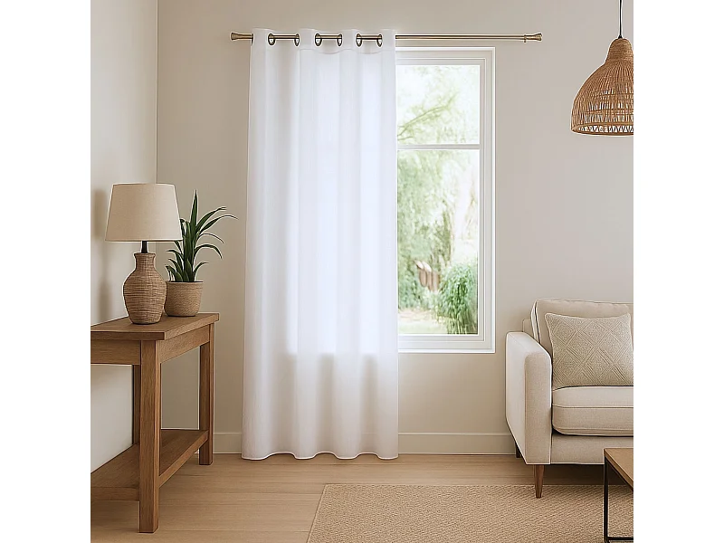 Leichter Vorhang in Leinenoptik