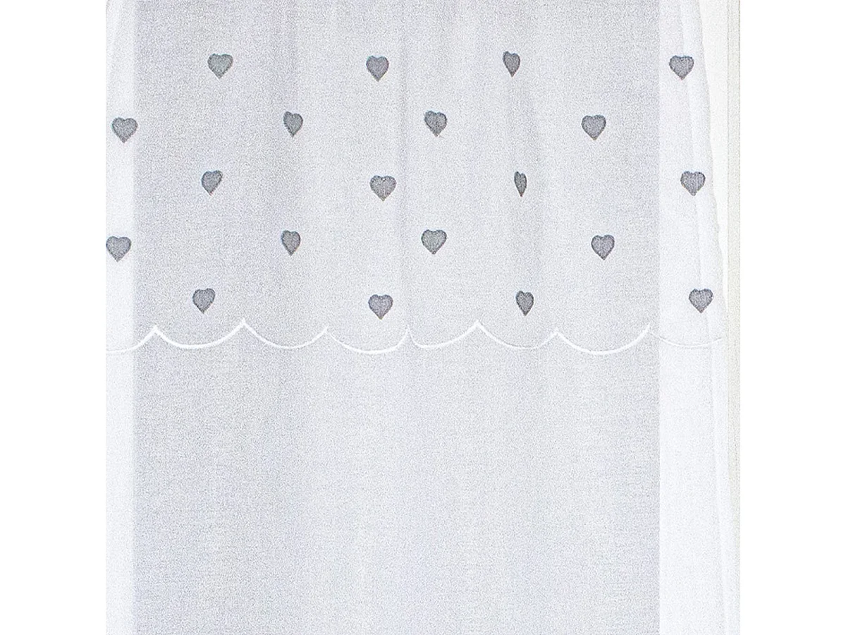 Paire de Voilages à Motif "Cœur" 60x120cm Gris