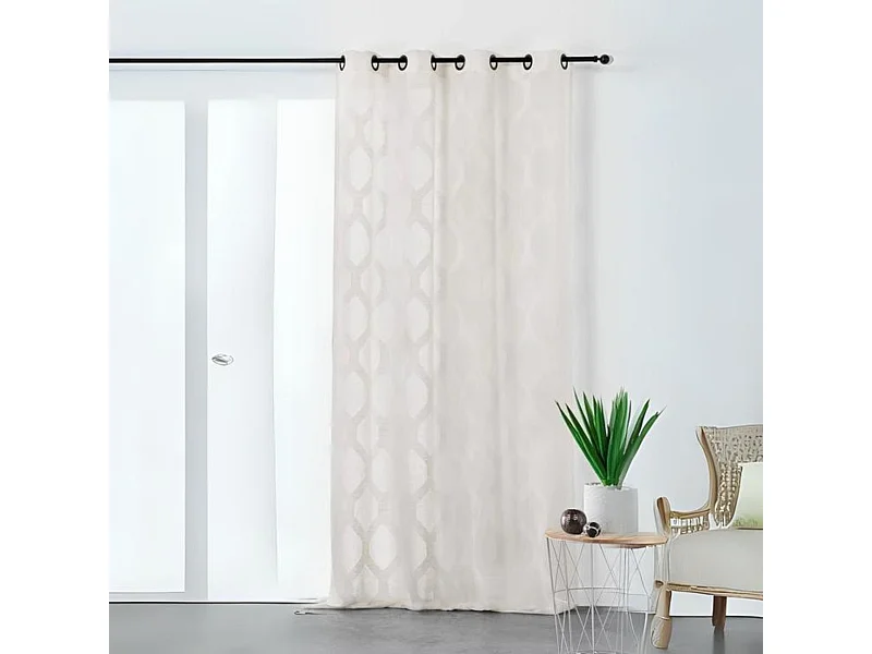 Visillo con motivos geométricos verticales