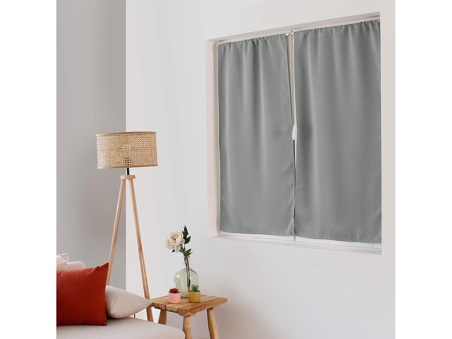 Rideau Occultant "Reglisse" 60x120cm Gris Clair