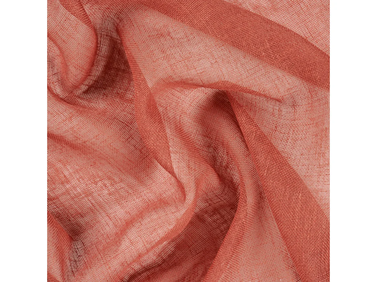 Paire de petits voilages unis et tamisants en poly/lin