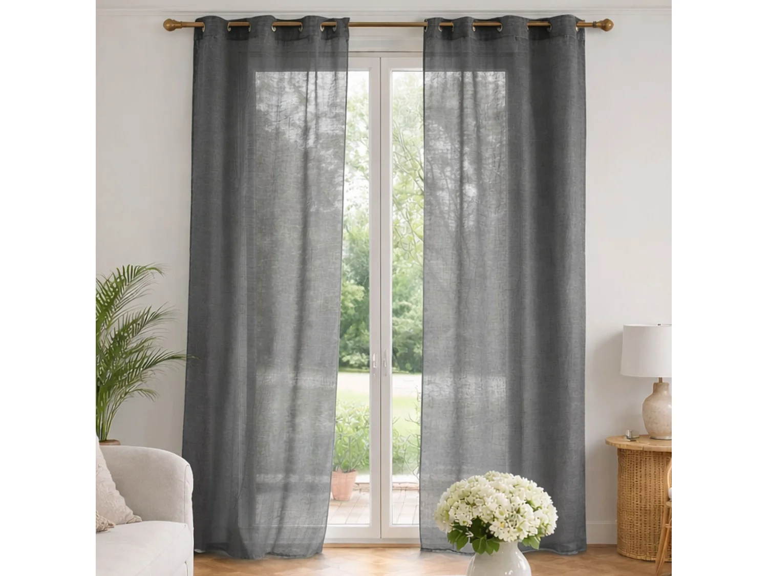 Visillo liso en estameña