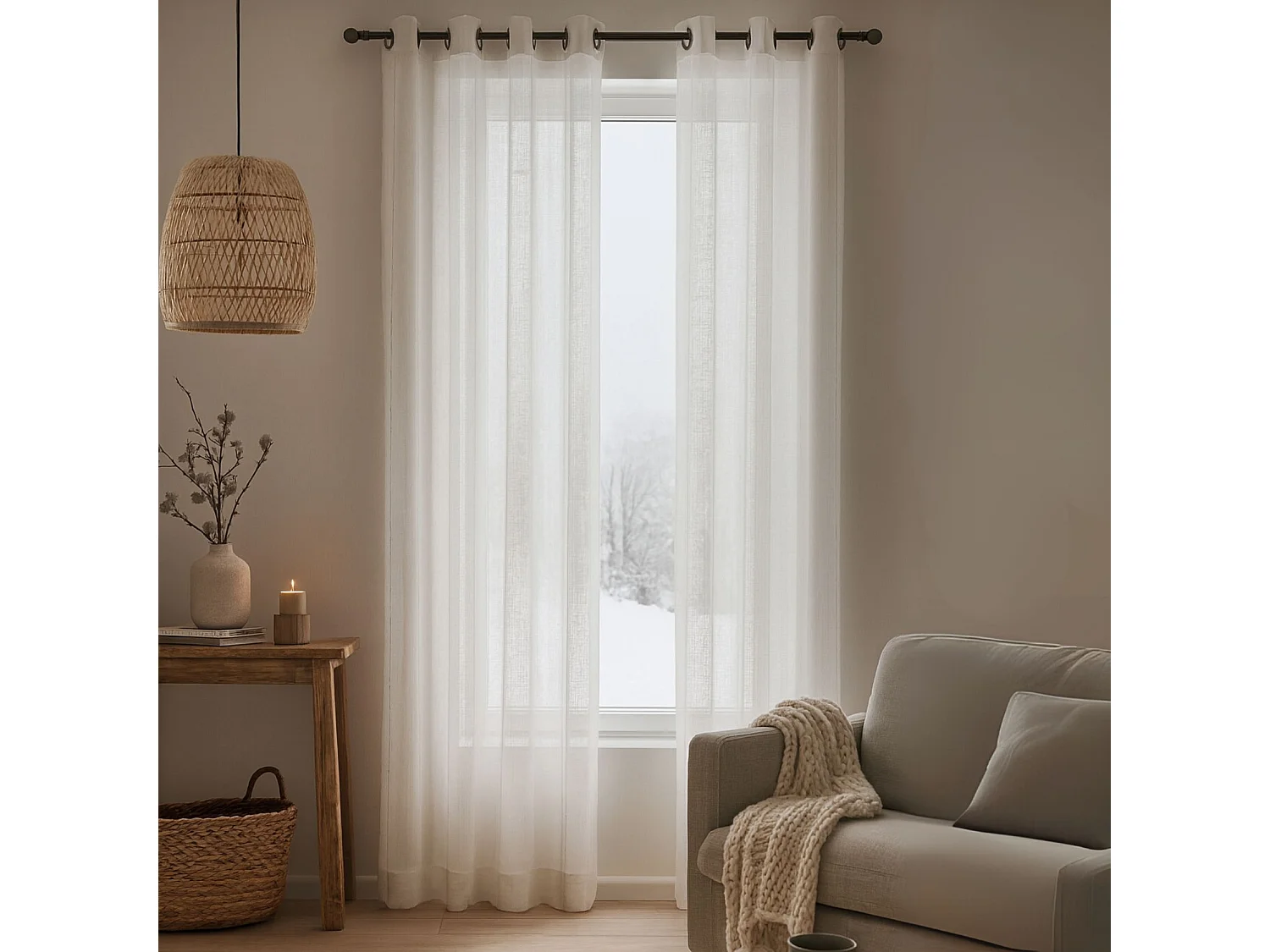 Vorhang feine gestickte Streifen mit großer Breite