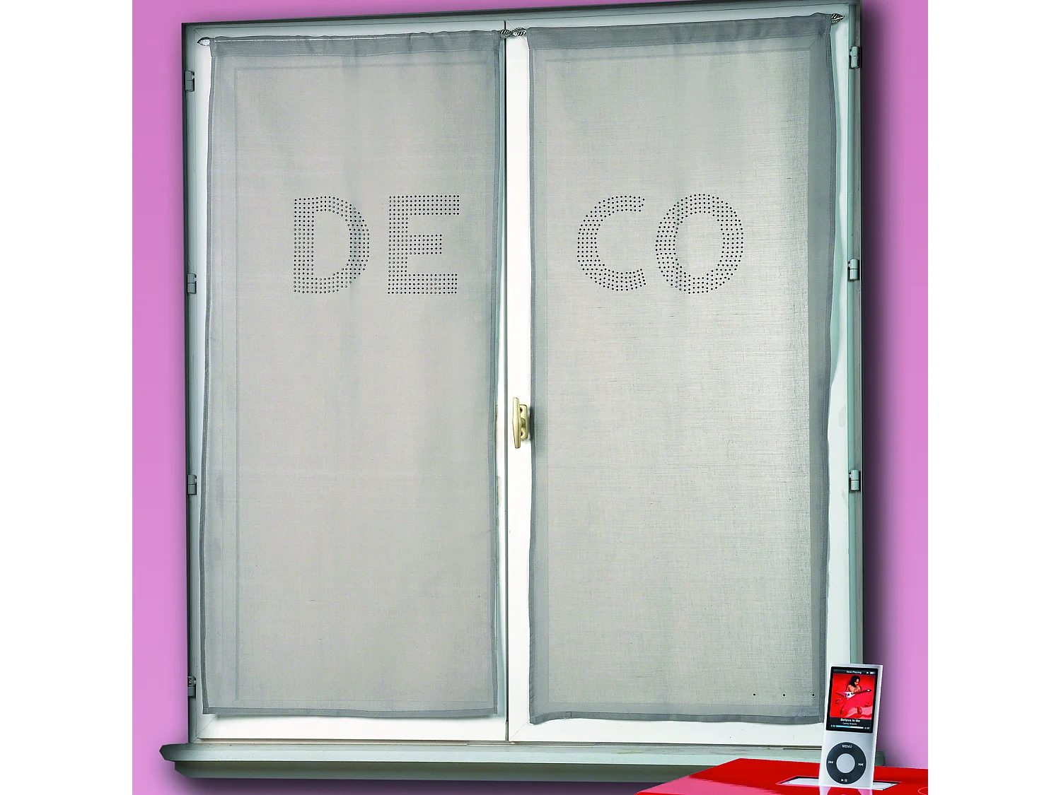 Paire de voilages étamine avec strass 'DECO'