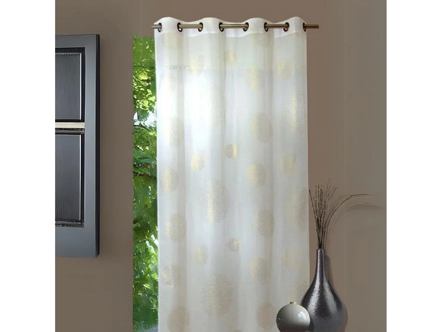 Voilage motif rond impression magnétique