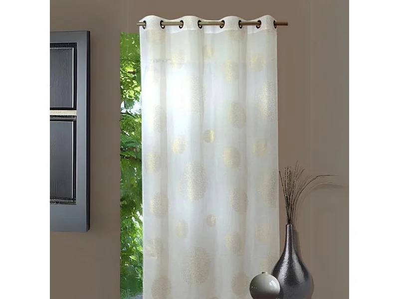 Visillo en Estameña Fantasía Estampado Plata