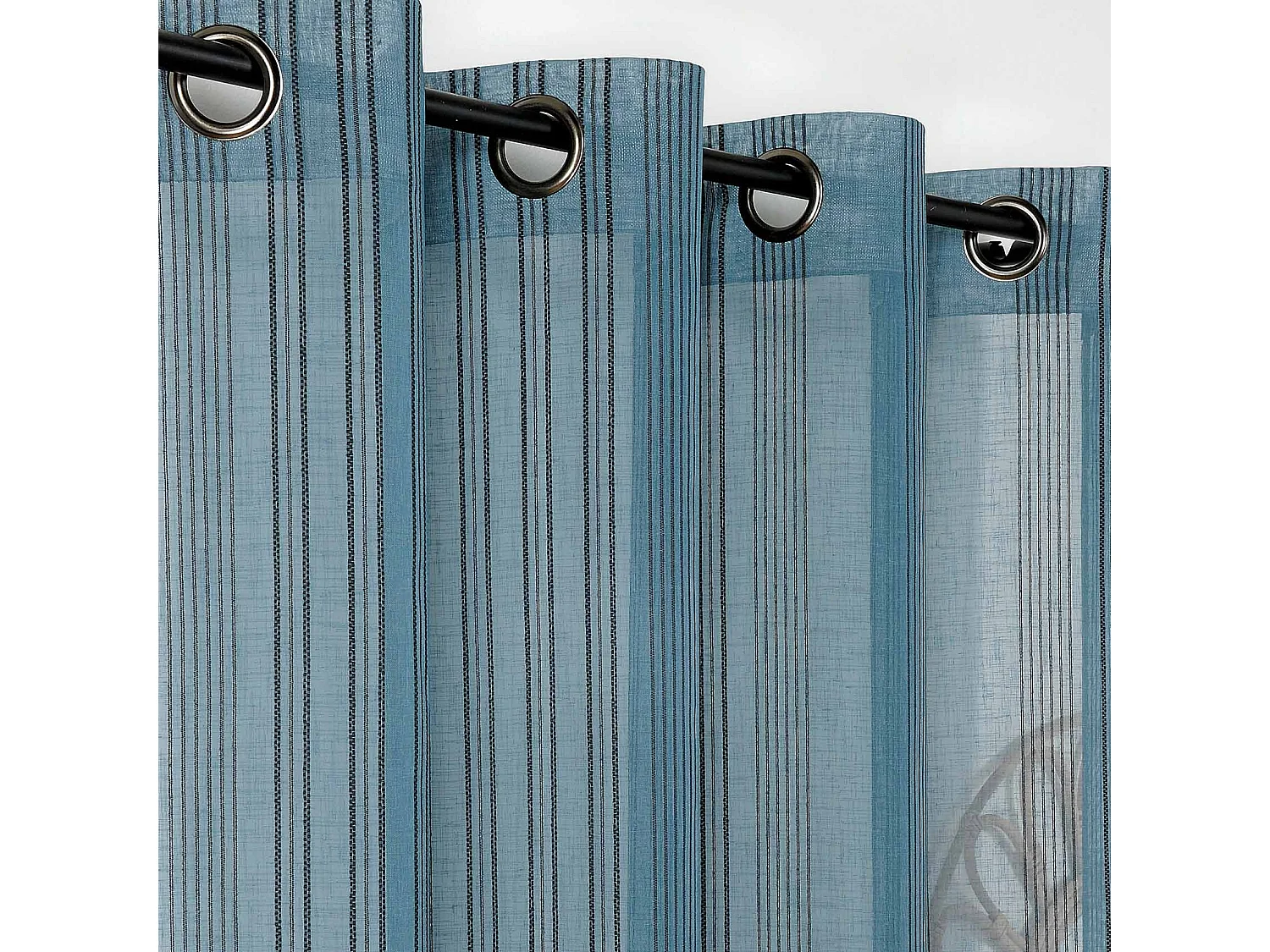 Voilage à l'aspect lin aux rayures verticales