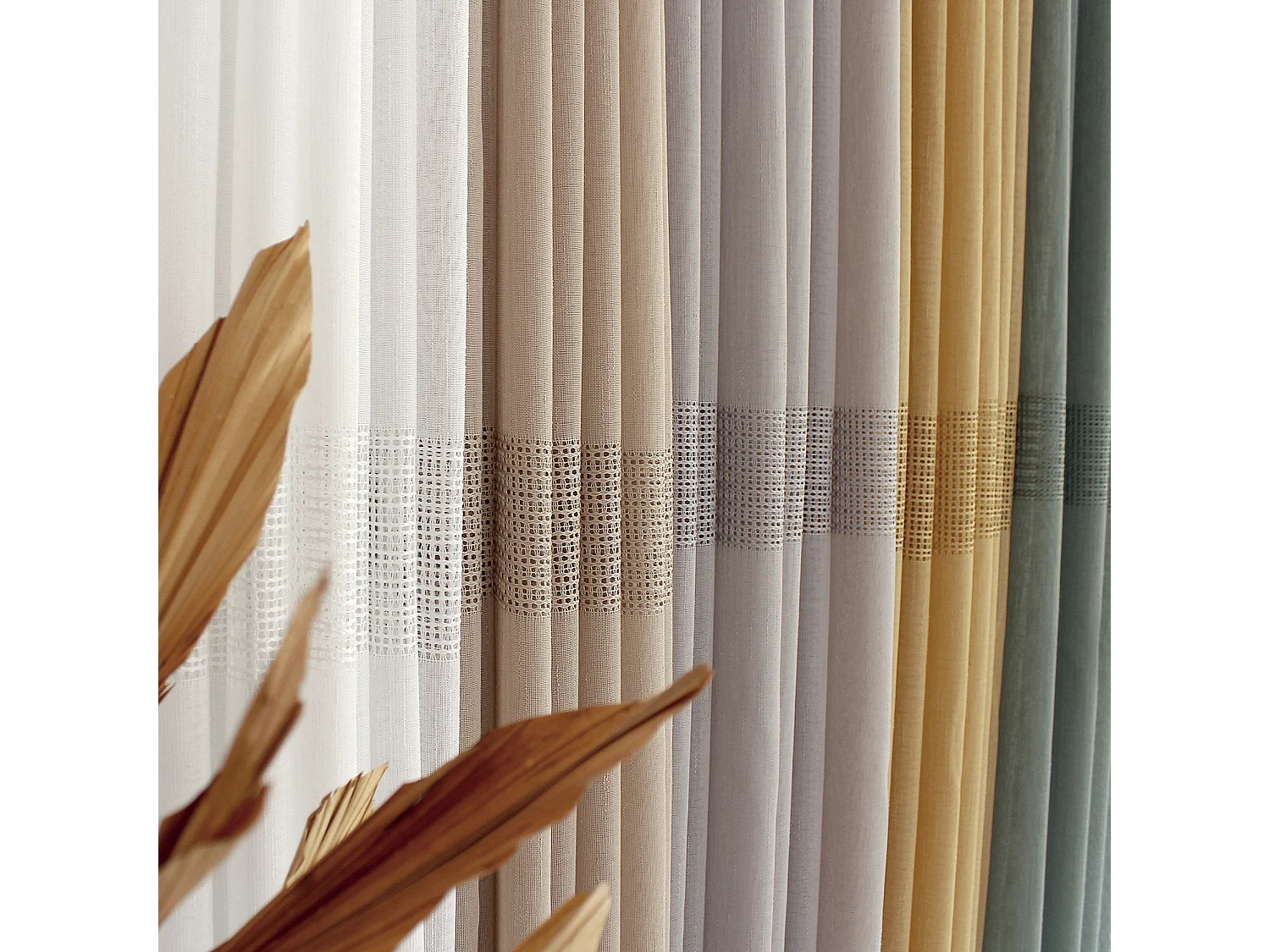 Rideau Voilage à Œillets "Mia" 140x240cm Vert Gris