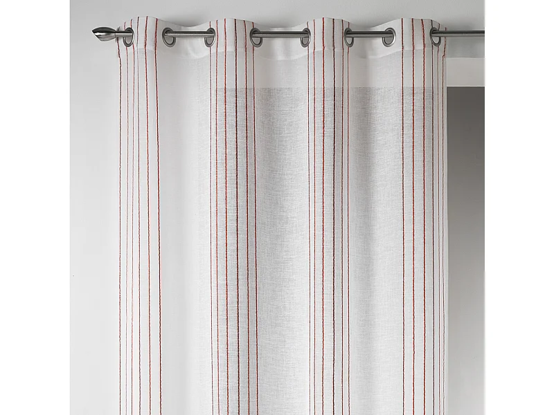 Visillo Diseño en Estameña con Rayas Verticales