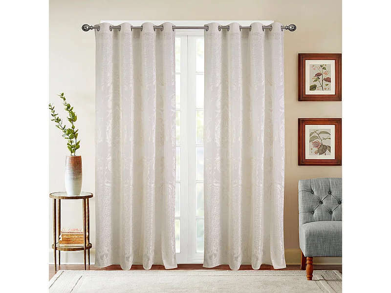 Paire de voilages aux motifs romantiques