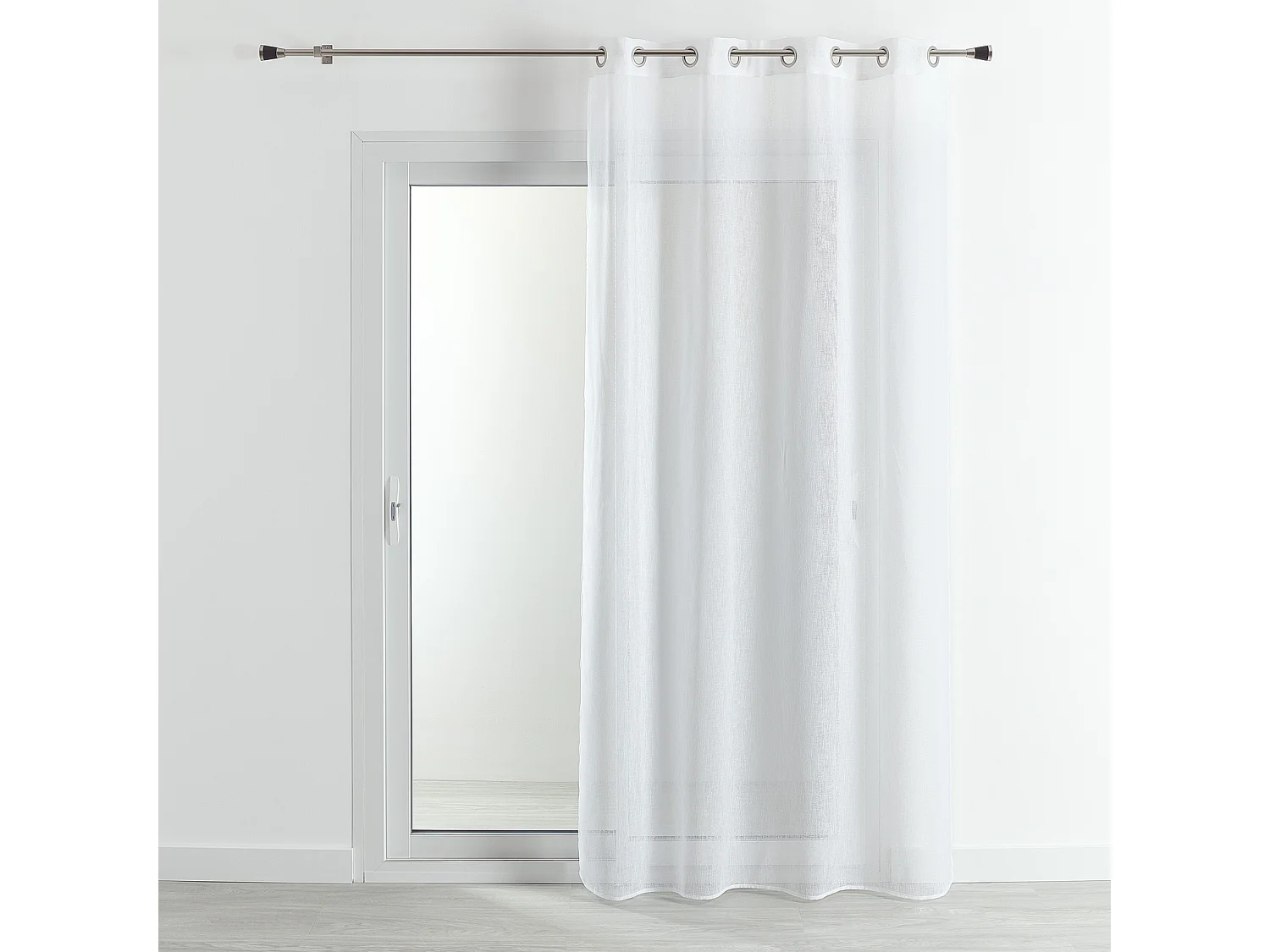 Voile-Vorhang in Leinenoptik