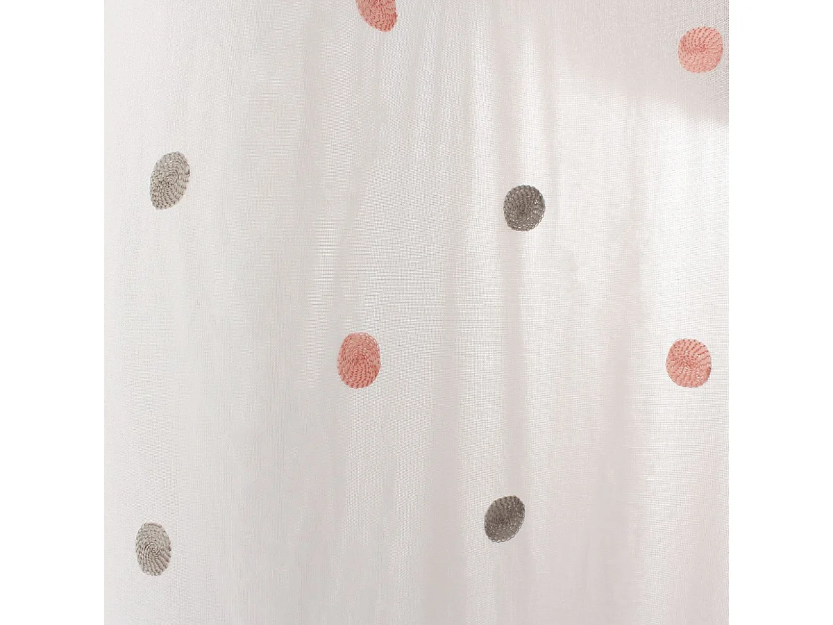 Voilage sablé brodé "Pois colorés"