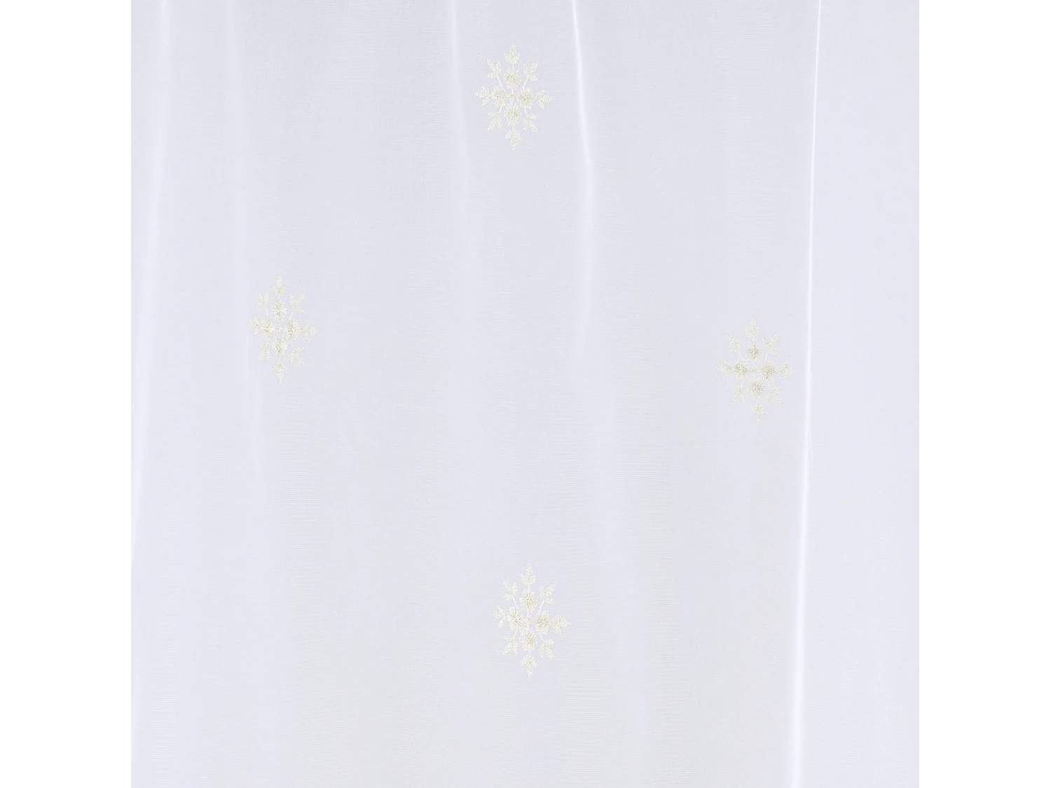 Par de cortinas blancas con motivo de copos de nieve