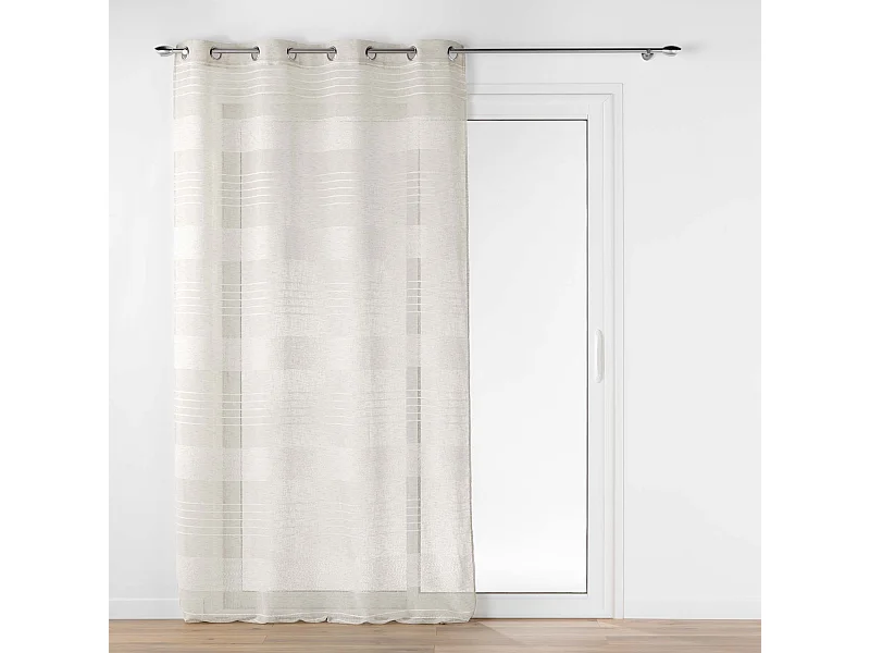 Tela de visillo con efecto lino tejido