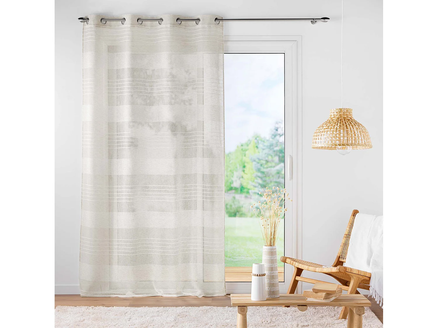 Rideau Voilage à Œillets "Janice" 140x240cm Lin