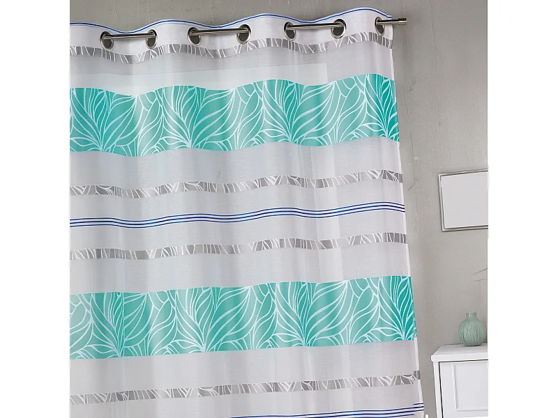 Visillo en jacquard con rayas horizontales de colores