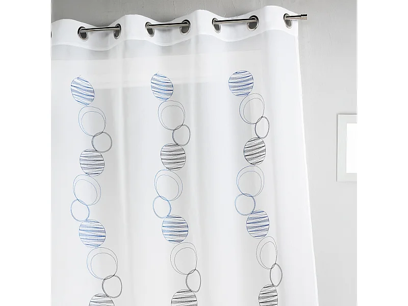 Voilage en étamine à imprimés rond et cercle