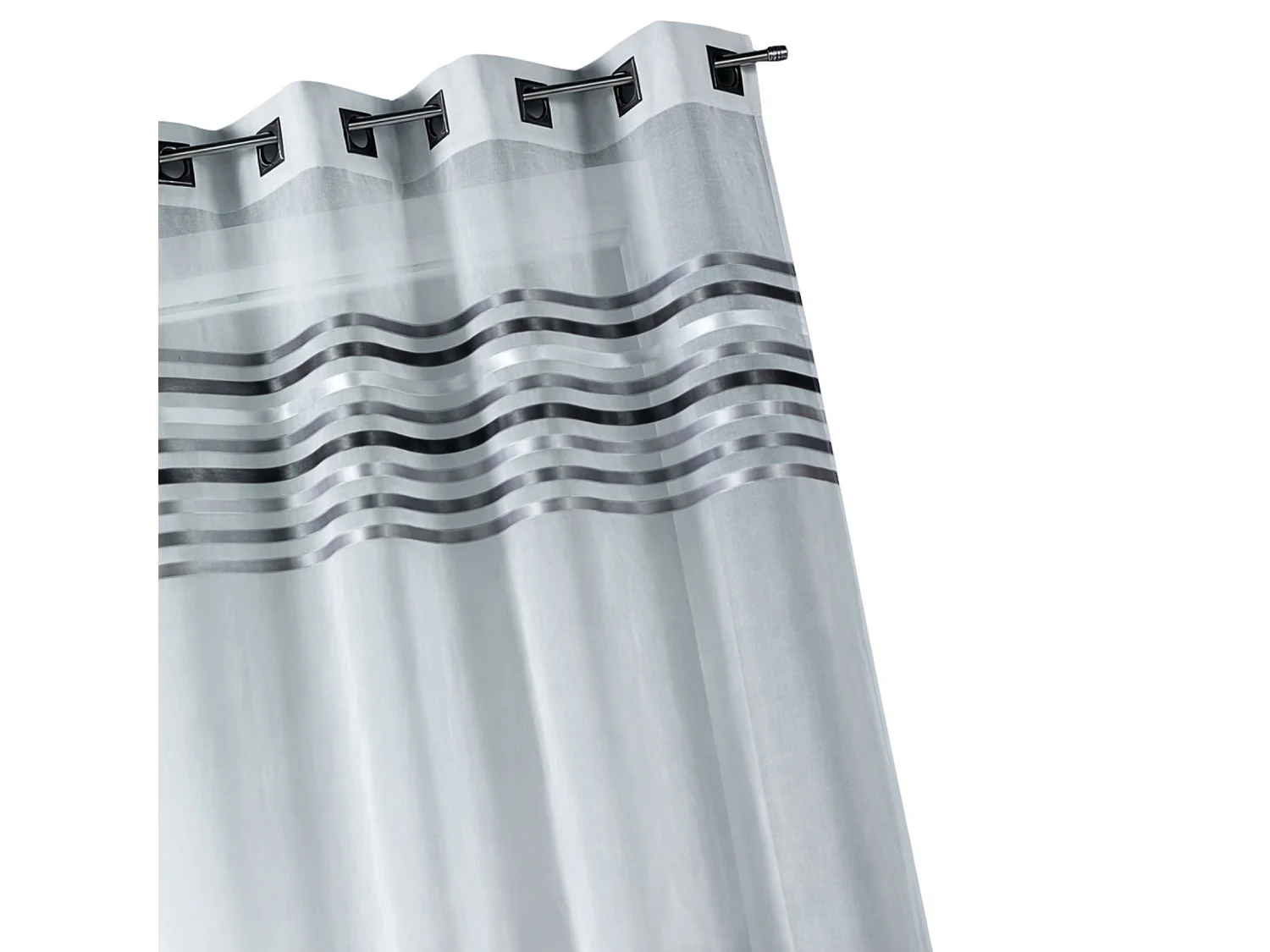 Vorhang mit Querstreifen oben