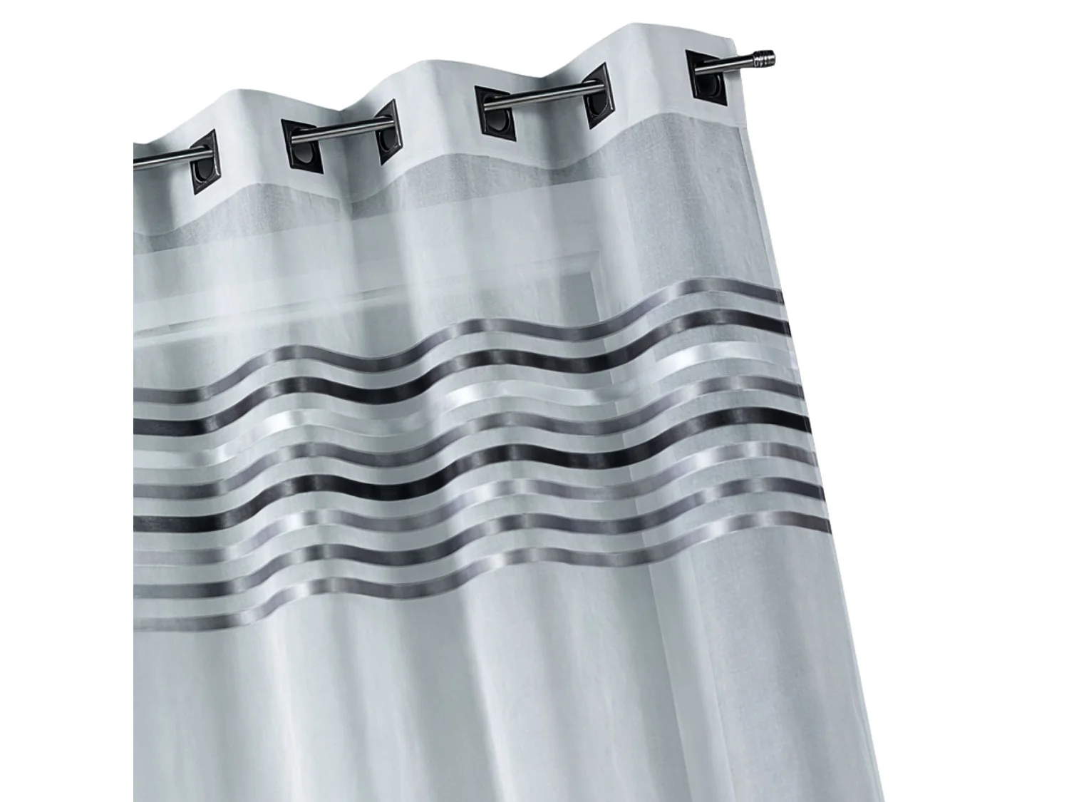 Vorhang mit Querstreifen oben