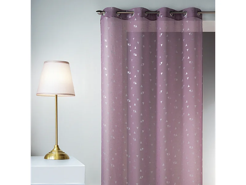 Voilage en Etamine à Impressions Argentées "Triangle"